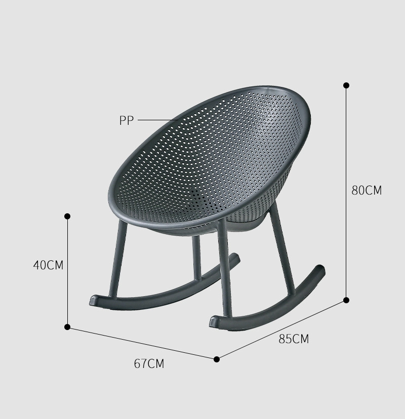 Rocking Plastic Dining Chair for Home Hotel Coffee Restaurant Outdoor