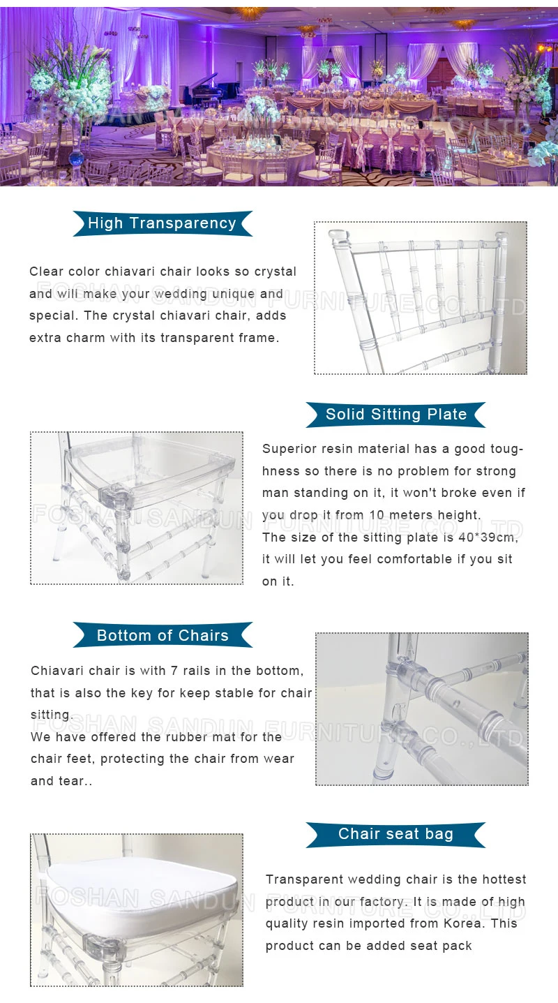 Hot Sale Clear Transparent Plastic Resin PC Event Wedding Chair