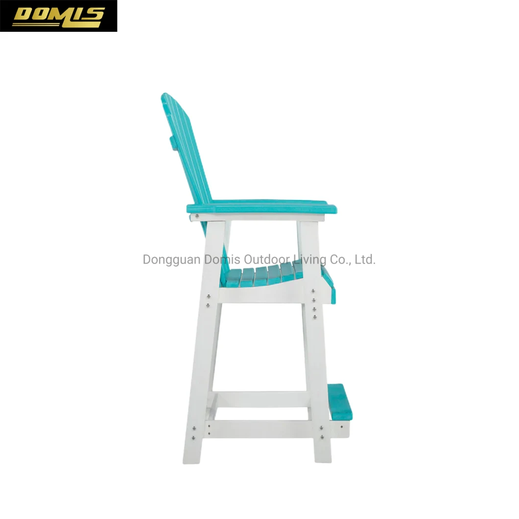 Turquoise and White Colors Outdoor Plastic Wood Adirondack Barstools